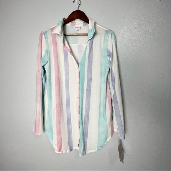 Lularoe Valentina Striped  Shirt Size M - Picture 1 of 6